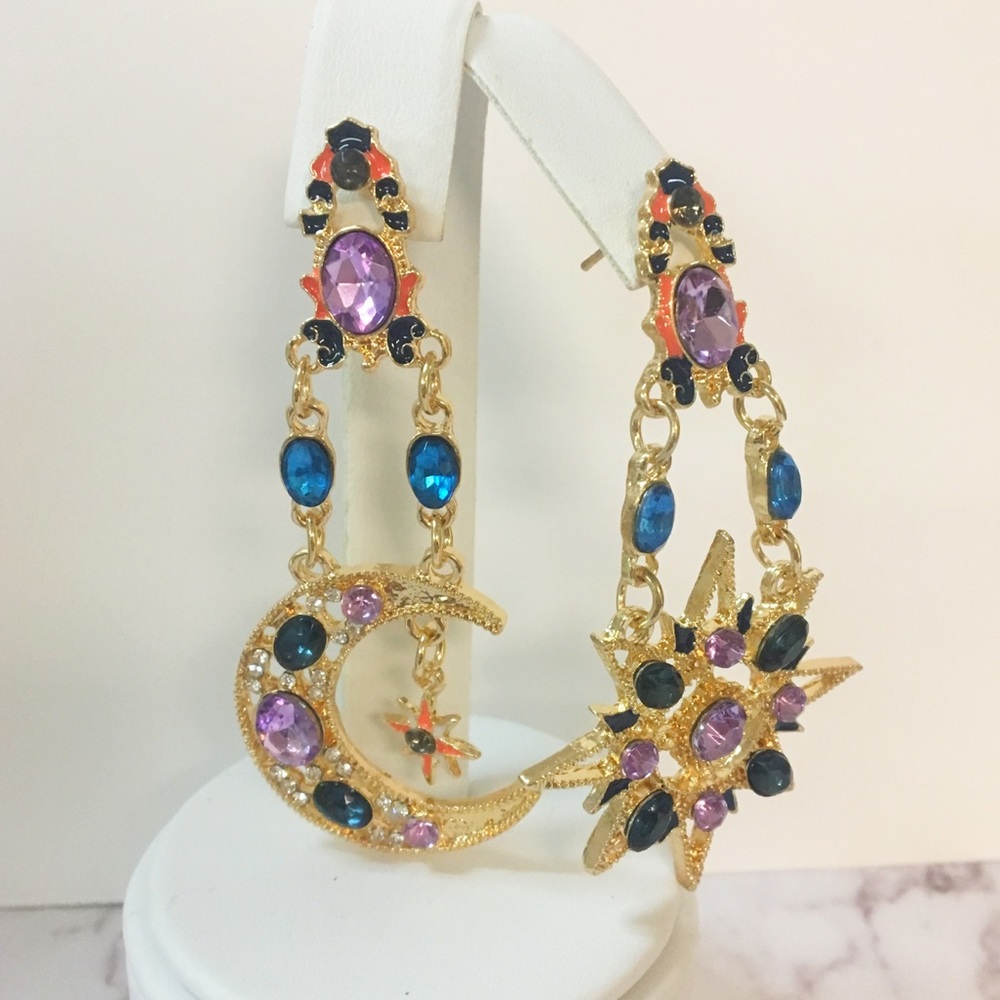 Gypsy Spirit Sun and Moon Dangle Earring - Picture 2 of 3